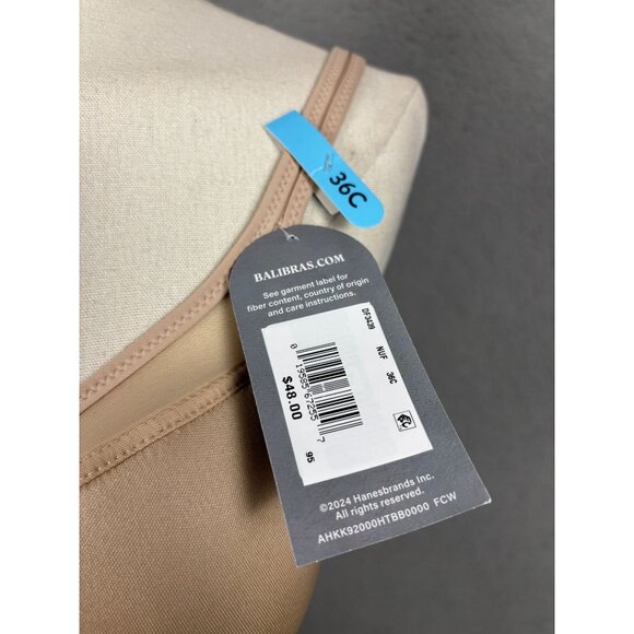 Bali Women's One Smooth U Ultra Light Convertible Underwire Bra Nude 36C NWT's - Picture 7 of 8